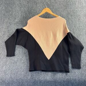 Elegant Black and Tan Women's Sweater